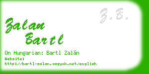 zalan bartl business card